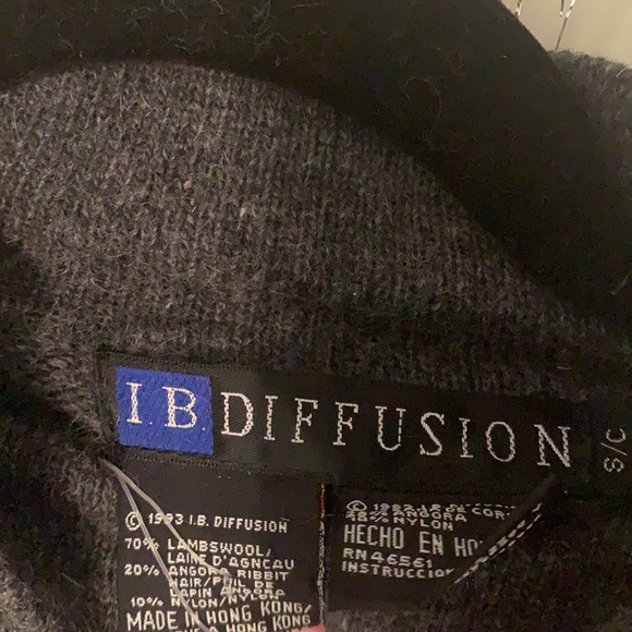 NWT lamb’s wool rabbit sweater I. B. Diffusion sweater grey size small - Picture 5 of 6